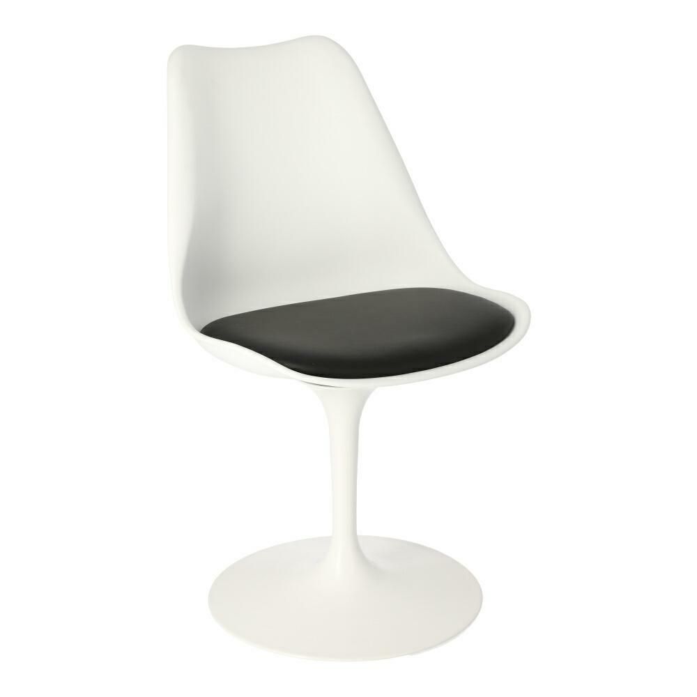 Fernity Tulip Basic biela / čierna stolička s vankúšom